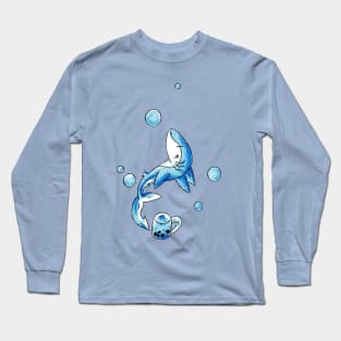 Blue Bubble Shark Long Sleeve T-Shirt